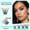Bodermincer 8-10-12-14-16mm MIX/10-12-14-16mm MIX D Curl Lash Clusters Individual Lashes Mink Cluster Eyelash Extension Natural 3D Russian Volume Faux Eyelashes Individual Lashes Makeup (14MM)
