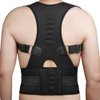Medical-Grade Adjustable Magnetic Posture Support Back Brace - Relieves Neck, Back and Spine Pain - Improves Posture (Small) (Black) by Poscure(TM)