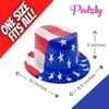 Podzly 12 American Flag Hat Party Supplies - Patriotic 4th of July Hats for Independence Day - Red White and Blue USA Party Accessories For Kids and Adults