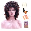 Traqur Short Curly Wigs for Black Women Synthetic Hair Heat Natura Wigs for African American Women (Brown)