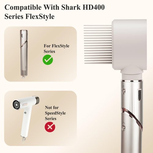 Chivixe Wide-Tooth Comb Pre-Styling Dryer Nozzle Attachment Replacement Compatible with Shark FlexStyle Blow Dryers for Curly and Coily hair