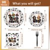 EUOYUFO 96PCS Dog Plates and Napkins Party Supplies Dachshund Birthday Party Decorations Weiner Dog Decor Lets Pawty Dog Themed Disposable Tableware Set Serve 24 Guests