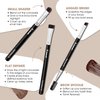 Eyebrow Brush - Duo Eye Brow Spoolie - Angled Eyeshadow Eyeliner - Precision Flat Definer - Small Shader - 3 Piece Makeup Brush Set - Cruelty Free Synthetic Bristles