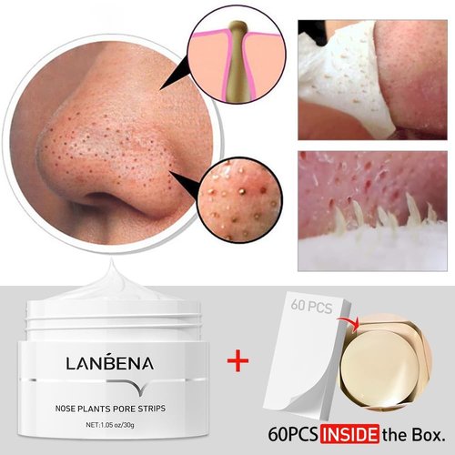 LANBENA Puntos Negros, Blackhead Mask Pore Strips, Deep Cleansing for All Skin Types, Unisex