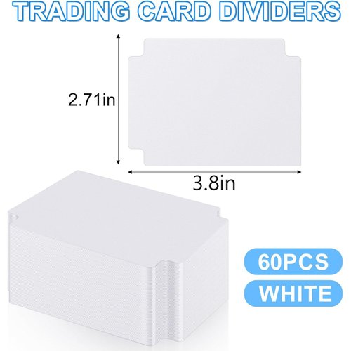 60 Pcs Trading Card Dividers White Card Separators with Tabs Blank Card Box Card Divider Cards for Sports Games, 2.71 x 3.8 Inches Fit for MTG TCG Sports Cards Card Games