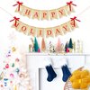 VILIFEVER Happy Holidays Banner Burlap, Christmas Decorations for Home Office, Christmas Banner for Fireplace Mantel Indoor Outdoor Decor, Christmas Holiday Sign Xmas Party Supplies