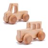 2PC Truck Shape Wooden Rattles Baby Teether Toys Montessori Inspired Teething Push Toys Perfect Shower Gift for Baby