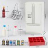 SAMCAMI Dollhouse Furniture Toy Refrigerator - Doll House Furniture Toys for Dollhouse Kitchen - Miniature Dollhouse Furniture 1 12 Scale Incl Toy Fridge, Beer and Other Dollhouse Accessories (White)