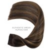 WENNALIFE Wire Hair Extensions (Increase 50% Lifespan) Real Human Hair 16 inch 95g Balayage Dark Brown to Chestnut Brown Remy Wire Hair Extensions Invisible Transparent Fish Line Real Hair Extensions