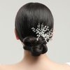 CASOLVX Crystal Wedding Hair Comb Pearl Crystal Hair Piece Bride Side Comb Hair Accessories for Women and Bride Handmade Jewelry(Silver)