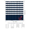Bonhause Nautical Stripe Shower Curtain Anchor Navy Blue Decorative Bath Curtain 72 x 72 Inch Polyester Fabric Waterproof Bathroom Curtain with 12 Hooks