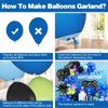 Video Game Balloon Arch Garland Kit, Blue Purple Green Black Party Balloons with 2Pcs Game Handle Foil Balloons for Video Game Theme Birthday Party Boys Game Night Decor