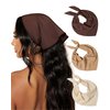 AWAYTR 3Pcs Hair Bandanas Head Kerchief for Women Girls Tie-Back Boho Hair Scarf Headband Bandana Triangle Head Scarf (Solid Color - Beige/Khaki/Brown)