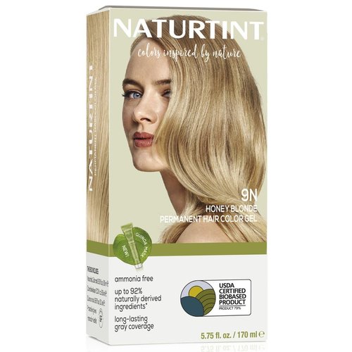 Naturtint 9N Honey Blonde Permanent Hair Color (Pack of 1), Ammonia Free, Vegan, Cruelty Free, up to 100% Gray Coverage, Long Lasting Results (Packaging may vary)