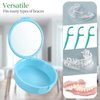 TIHYWR Retainer Case,Denture Case Cute Mouth Guard Case Container Storage Racks,Orthodontic Aligner Case With Mirror and Ventilatio,Light Blue