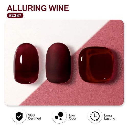 GAOY Dark Red Gel Nail Polish, 16ml Soak Off Gel Polish, UV Light Cure for Nail Art DIY Manicure at Home, 2387 Alluring Wine