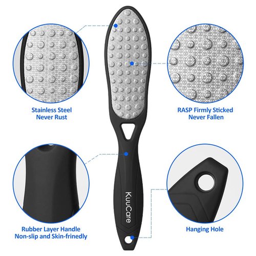 Pedicure Foot File Callus Remover for Feet, Double-Sided Colossal Pedicure Tools, Metal Surface Foot Scrubber, Stainless Steel Foot RASP, Dead Skin Exfoliator for Feet