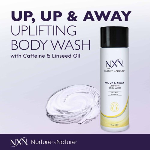 NxN Up, Up & Away Uplifting Body Wash, Fresh Pomelo Scented with Caffeine Natural & Organic Formula, 8 Fl Oz