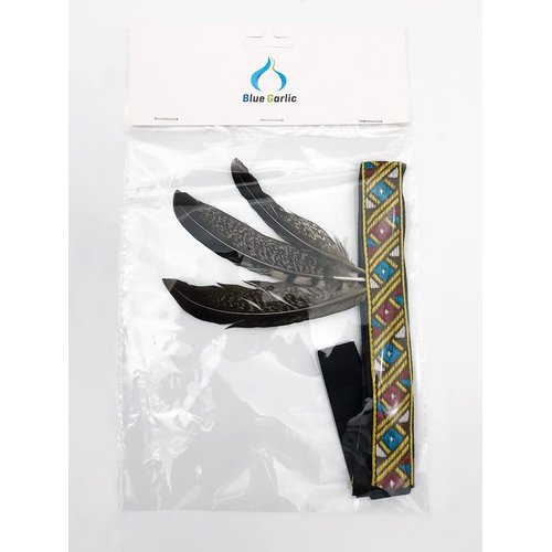 BLUE GARLIC Feather Headdress | Native American Indian Inspired costume boys girls