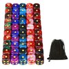 YOUSHARES 50 Pack D6 Game Dice Set with Pouch - 16mm Two Color 6 Sided Dice, Perfect Table Games Dice for Tenzi, Yahtzee, DND MTG RPG War Games