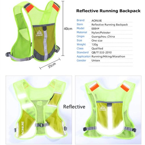 AONIJIE Men Women Ultralight Running Vest Pack Reflective Breathable Hydration Backpack for Hiking Camping Marathon Cycling Race (Rose- with 2 pcs 250ml Bottles)