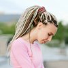 Dingion 9 Pieces Colorful Spiral Lock Hair Tie Long Dreadlock Accessory Hair Bands Bendable Iron Wire Ponytail Holders, 9 Styles, 9 Count, for Women Men Thick Long Curly Hair