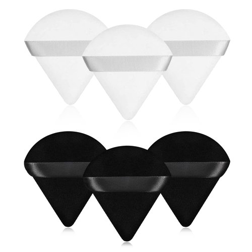 6 Pieces Powder Puff Face Makeup Puffs Powder Puffs for Face Powder Triangle Wedge Shape Soft Velour Powders Puffs for Loose Mineral Powder Body Powder Cosmetic Foundation Wet Dry Beauty Makeup Tool.