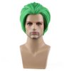 MAGQOO Men Short Straight Green Wig Halloween Cosplay Wig Anime Costume Wig