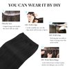 DOORES Sew in Hair Extensions 18 Inch 100g Jet Black Human Hair Extensions Sew in Full Head Set Remy Hair Extensions Weft, Weave Hair Extensions for Women