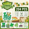 EMOME 204 Sheets Individually Wrapped Shamrock Glitter Tattoos Stickers, Irish Stickers for St Patricks Day Decorations Accessories, St Patricks Day Glitter Temporary Tattoos for Party Favors Supplies