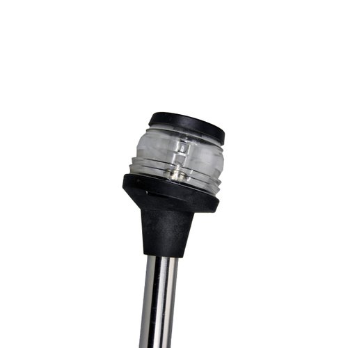 Pactrade Marine S.S 24" All-Round 360 degree Stern Navigation Anchor light Pole Light w/Collar 2-Pin Standard pole for Pontoon, Fishing, Boat, Kayak