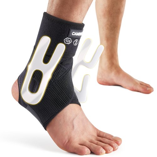 CAMBIVO Ankle Brace for Sprained Ankle, Adjustable Ankle Support with Compression Strap for Women & Men, Lace up Ankle Stabilizer for Achilles Tendonitis, Injury Recovery (Medium - Right)