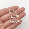 JCAKES 36pcs Silver Zodiac Sign Nail Charms for Acrylic Nails Alloy Twelve Constellation Zodiac Letter Charm Jewels Studs Hollow Letter Nail Art Nail Decoration DIY Craft for Home&Salon