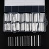 240pcs Extra Long Clear Half Cover False Nails Tips,3XL 12 Sizes C Curve French Acrylic False Nail Tips with Box for Nail Salon and Home DIY