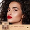 CARSLAN Eyeshadow Palette, 9 Color Longlasting Natural Nude Eye Makeup Palettes in Matte, Shimmer, Glitter Eye Shadow, High Pigmented Warm sombras para ojos for Daily Latte Makeup, 01 Dark Brown