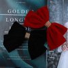 Erimberate Bohemian Ribbon Bow Hair Clips Black Velvet Bow Hair Clip Big Velvet Ribbon Bow Tie Hair Clip Barrettes Retro Black Satin Bow Hair Clip Bow Winter Decorative Hair Accessories for Women