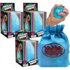Schylling Nee Doh Blue Dream Drop...Translucent Groovy Globs! Squishy, Squeezy, Popping, Stretchy Stress Fidget Drops Party Bundle with Storage Bag - 3 Pack (Blue)