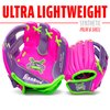Franklin Sports Baseball Glove - AirTech Boys + Girls Youth Teeball Glove - Kid + Toddler Teeball + Baseball Mitt - Right Hand Throw - 8.5", Pink/Purple