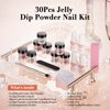 AZUREBEAUTY Dip Powder Nail Kit, Jelly Translucent Milky White Sheer Pink Nude Neutral Clear 8 Colors, Dipping Powder Liquid Set Added Matte Top Coat with Nail Sticks French Nail Art Manicure Salon