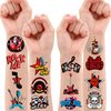 Born To Rock N Roll Rocks Temporary Tattoos Themed Music Band Birthday Party Decorations Favors Supplies Decor 90PCS Rockstar Guitar Tattoo Stickers Gifts For Kids Boys Girls School Prizes Carnival