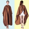 Iusmnur Barber Cape, Professional Hair Salon Cape with Adjustable Metal Clip, Shampoo Hair Cutting Cape for Barbers and Stylists - 55 x 63 inches (Brown)