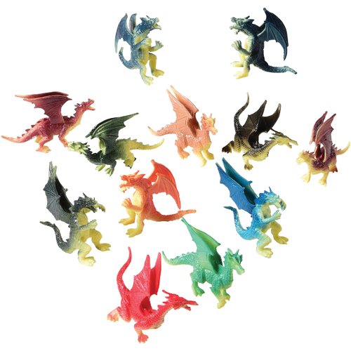 U.S. Toy Assorted Color and Design Mini Dragon Action Figures (12), 36 months - 10 Years