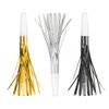 Stunning Black, Silver & Gold Foil New Year's Squawkers - 7" (Pack of 8) -Festive Noisemakers, Perfect for Unforgettable Celebrations, Parties, and New Year's Eve