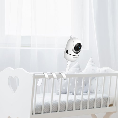 HelloBaby Baby Monitor Mount Works HB6550/ HB65/ HB6339/ HB40/ HB6081/ HB66/ HB6351, Flexible Arm Bracket, Hello Baby Monitor Holder Attaches to Crib Cot Shelves, Indoor Without Tools or Wall Damage