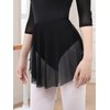 Gorchnc Pull on Ballet Skirt for Women Adult Girls Toddler Dance Skirt Mesh Ballerina Skirt Stretchy Ballet Dance Skirt Black
