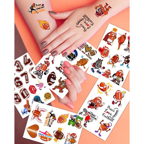20 Sheets Funny Football Temporary Tattoos Stickers,180 Pieces American Football Themed Tattoos Stickers Party Decoration Supplies Party favors for Kids Adults