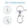 HXSEMAYIG 100PCS Keychain Hooks with Key Rings,.Metal Swivel Lobster Claw Clasps, for Keychain Clip Lanyard, Jewelry Making, Crafts (Silver)
