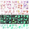 10 Sheets Luminous Butterfly Temporary Tattoos, Glow In The Dark Butterfly Tattoos Floral Butterfly Tattoo Stickers for Kids Girls Women Adults Party Favors Decorationsv
