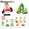 PicassoTiles Magnet Tile Building Blocks Forest Animal Themed Playset with 8 Character Action Figures Educational STEM Learning Construction Kit Pretend Play Magnetic Tiles Toddler Kids Ages 3+ PTQ26