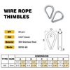 Sanuke 60pcs M2 Stainless Steel Wire Rope Thimbles for 1/16'' - 3/32'' Diameter Rope Thimble Rigging